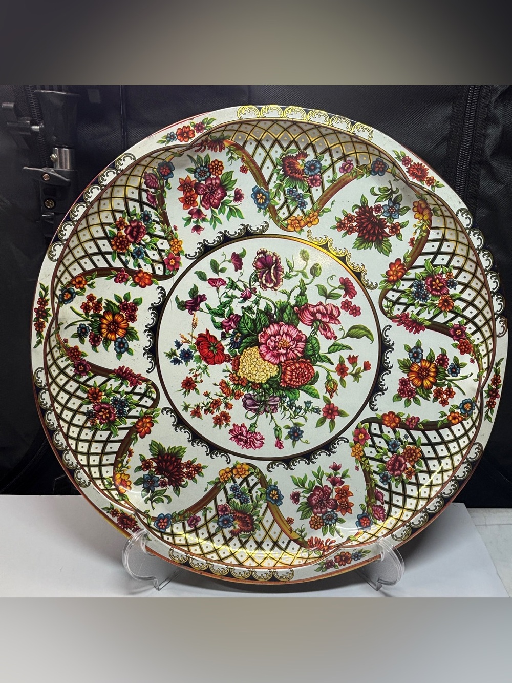 Vtg Daher Decorated Ware 11101 Paisley Tin Platter/Made in England 16.5”